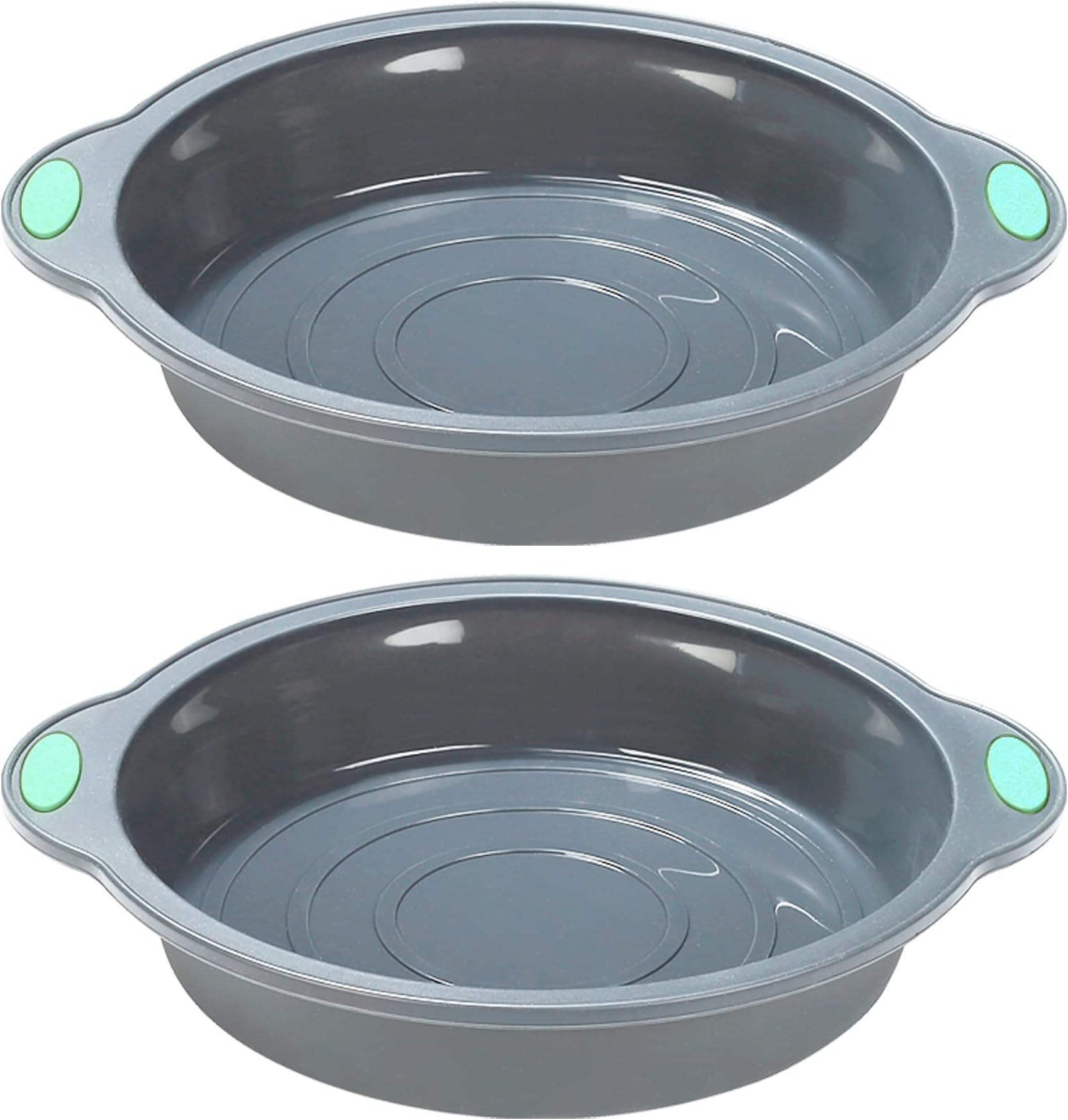 To encounter 9 Inch Silicone Round Cake Pans, 2 Pack Nonstick Silicone Baking Pans Set, Food Grade Silicone Cake Molds, with Metal Reinforced Frame More Strength