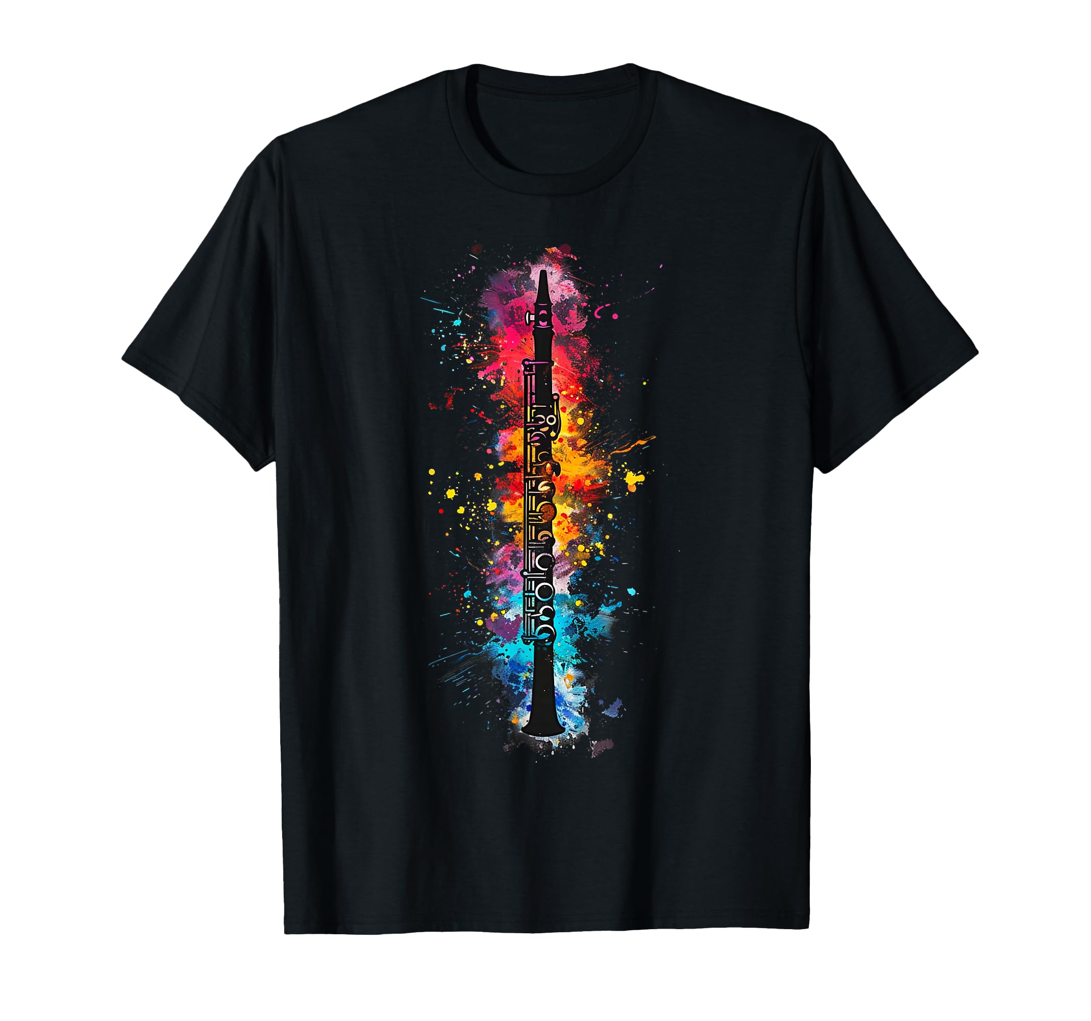 Clarinette artistique colorée Pop Art peinte T-Shirt