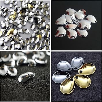 50pcs Deep Cup Fishing Lures Copper Fishing Attractor Spinner Blades DIY Fishing Lures Accessories for Hard Lures Worm Spinner Baits Spoons Rigs Making