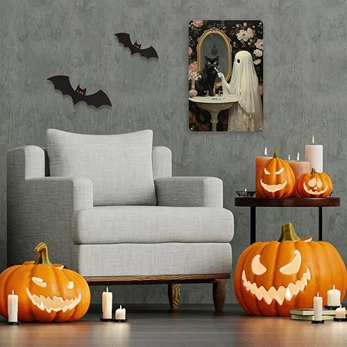 Miniatura 4 de Decoración de pared de fantasma de Halloween, decoración de fiesta de Halloween para interiores y exteriores, decoración espeluznante para el hogar,