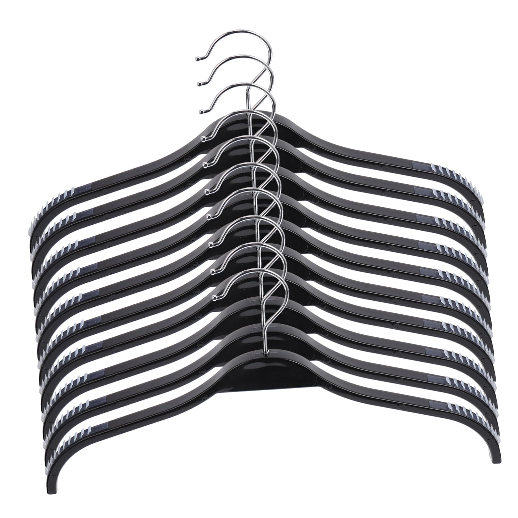 Wakauto Traceless Clothing Hangers 10 Pcs Plastic Hanger Hooks Space Saver for Dry Wet Clothes