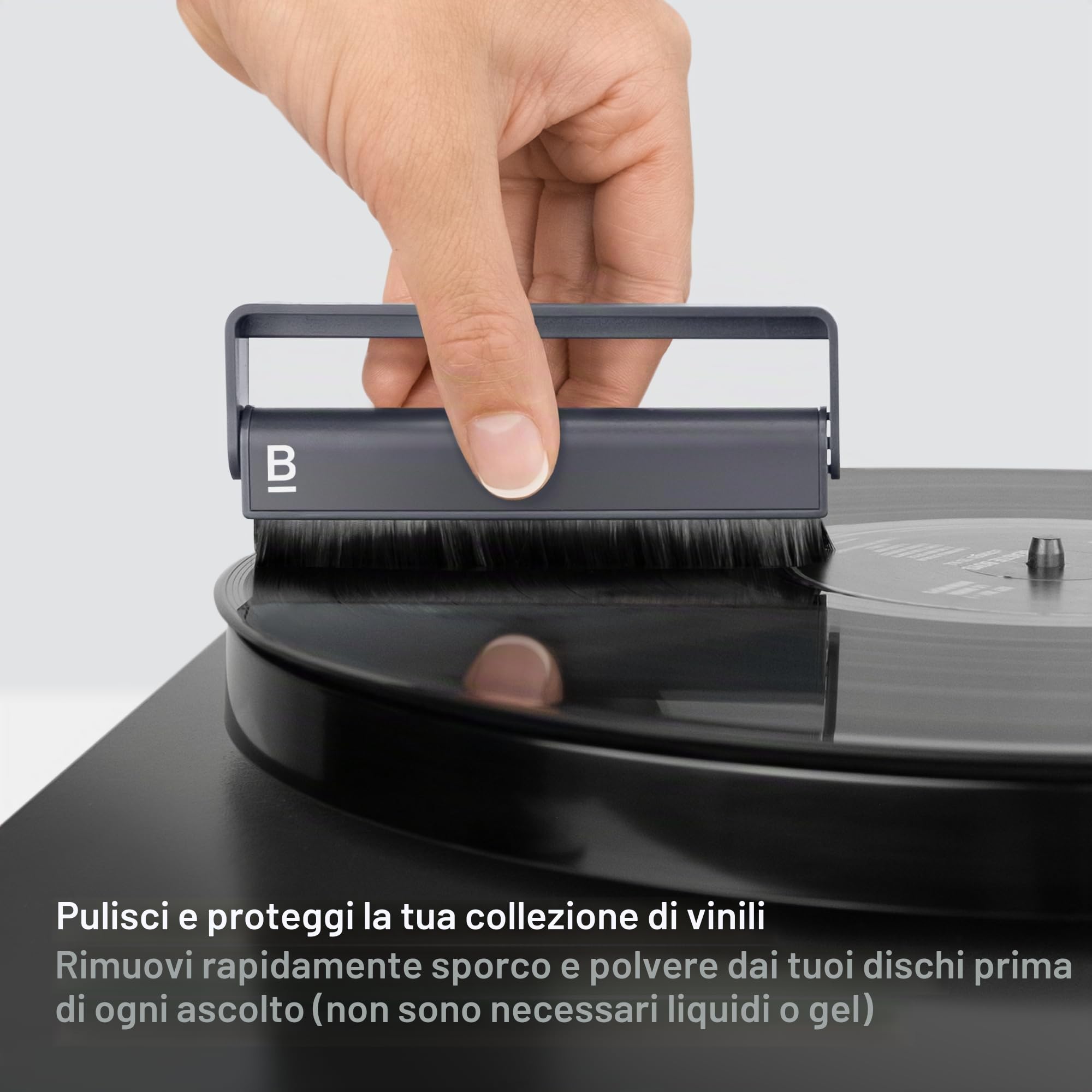 Boundless Audio - Spazzola per pulizia record in fibra di carbonio antistatica per vinile