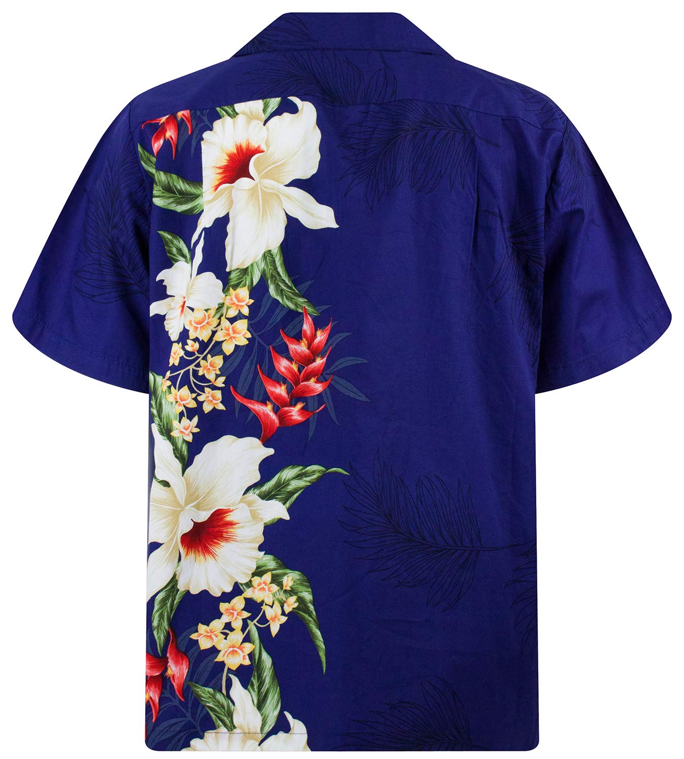 KY‘s | Original Camicia Hawaiana | Signori | S - 4XL | Maniche Corte | Tasca Frontale | Hawaii Stampa | Fiori | Blu