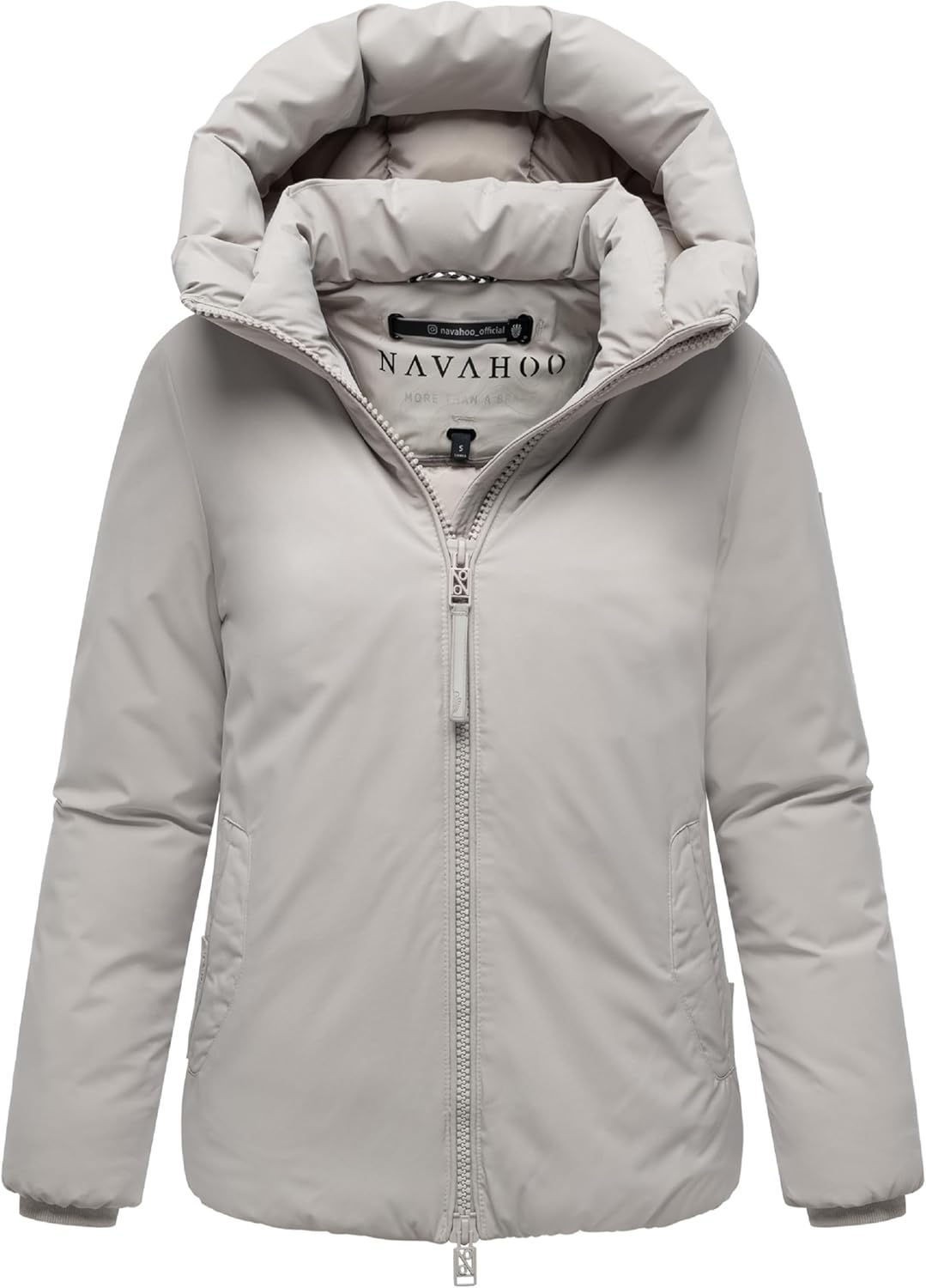 Navahoo Abrigo Mujer Navahoo Daliee - Abrigo De Invierno Para Mujer, Con Forro Cálido, Capucha Desmontable, Tallas XS-XXL, Beige, M Abrigo Navahoo Mujer