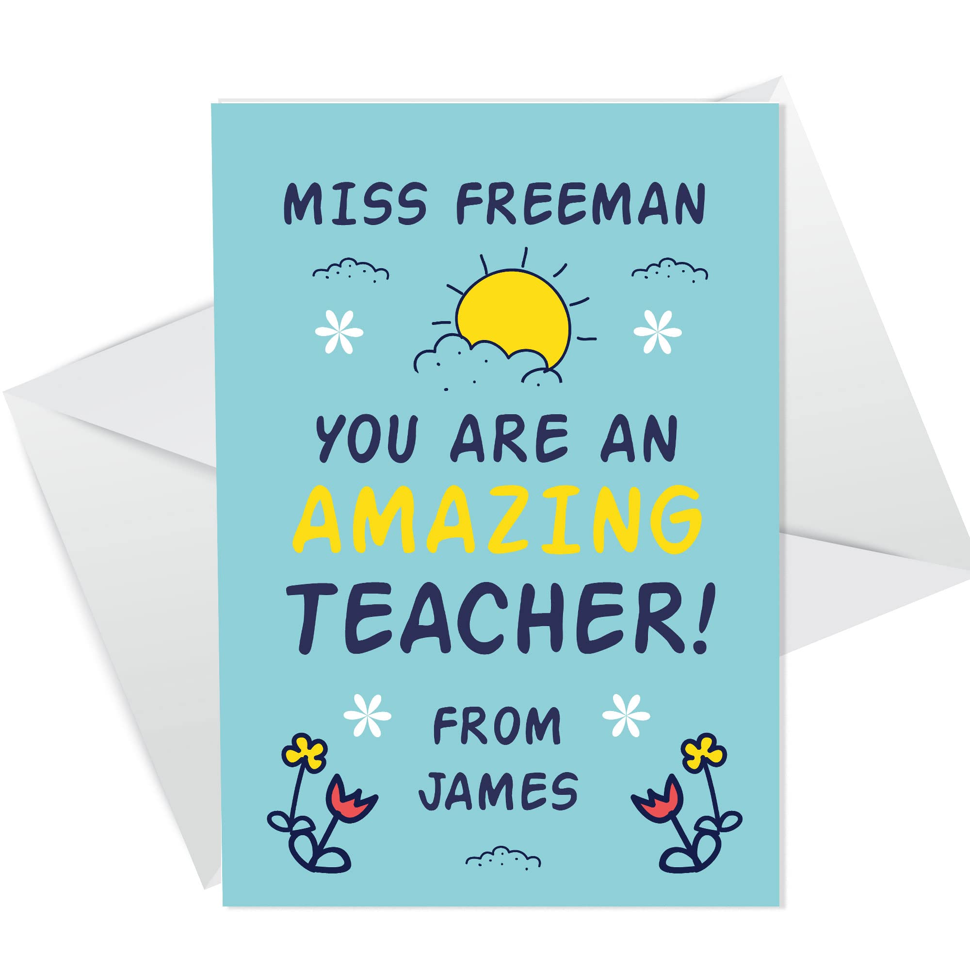 Teacher Leaving Cards Personalised Thank You Teacher Cards From Children Nursery Preschool