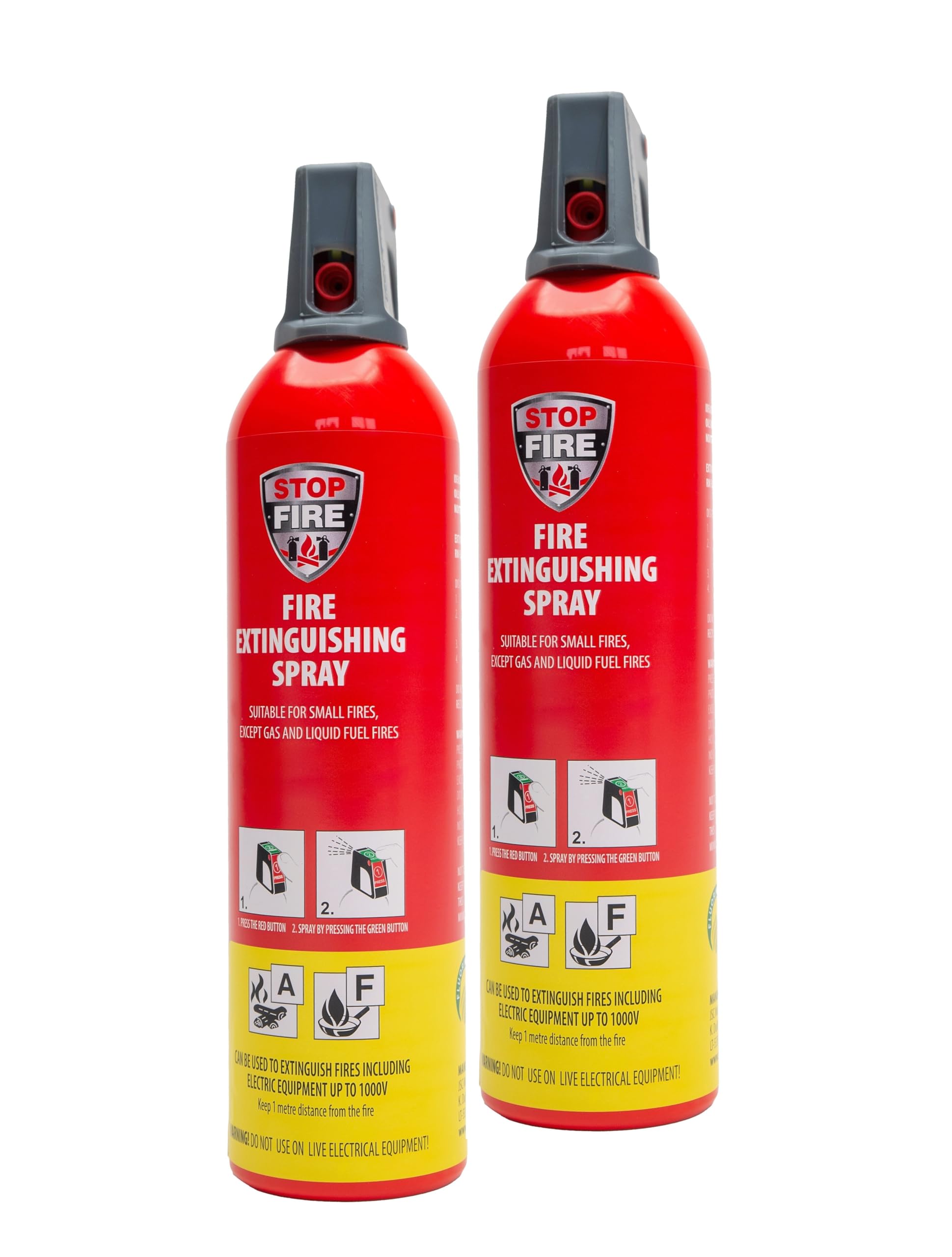 IWH Vertriebs Premium Feuerlöschspray - STOPFIRE - 2 x 750ml - Autofeuerlöscher - REINOLDMAX (2) auch für Fettbrände, 32 x 9 x 7 cm