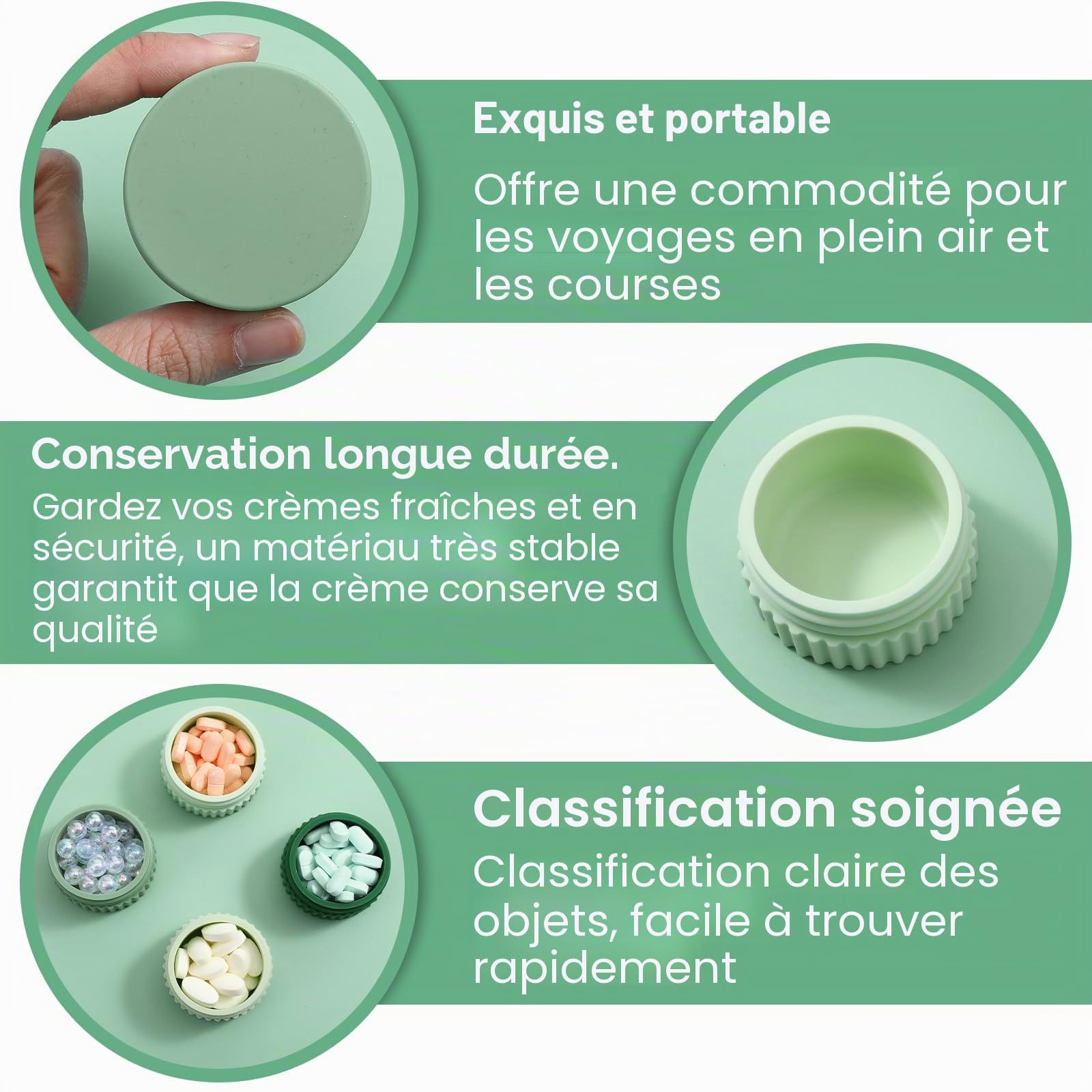 Lot de 4 boîtes cosmétiques rechargeables - 20 ml - En silicone - Pour articles de toilette - Anti-fuite - Avec couvercle - Pour le corps, la crème pour les mains, la lotion, les cosmétiques