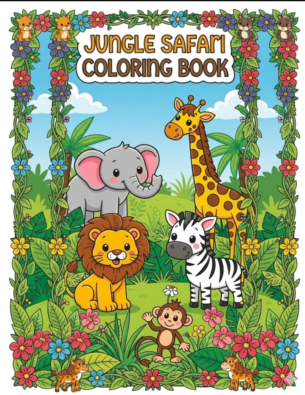 JUNGLE SAFARI COLORING BOOK FOR KIDS