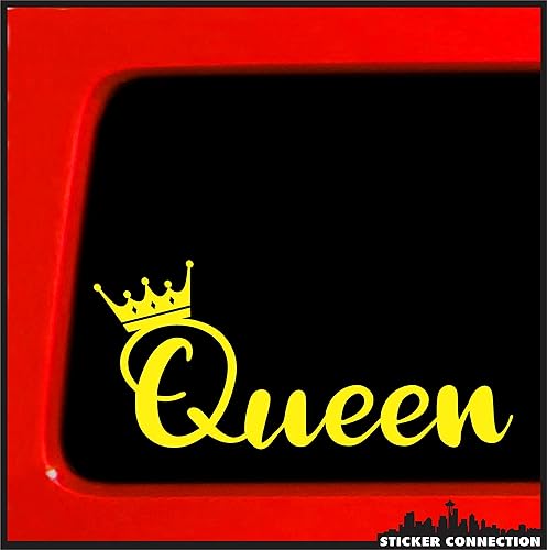 Miniatura 7 de Corona de princesa reina  Calcomaníacalcomanía divertida para parachoques de 4 x 4 para parachoques de coche, camión, 3.2 x 7 pulgadas (rosa suave)