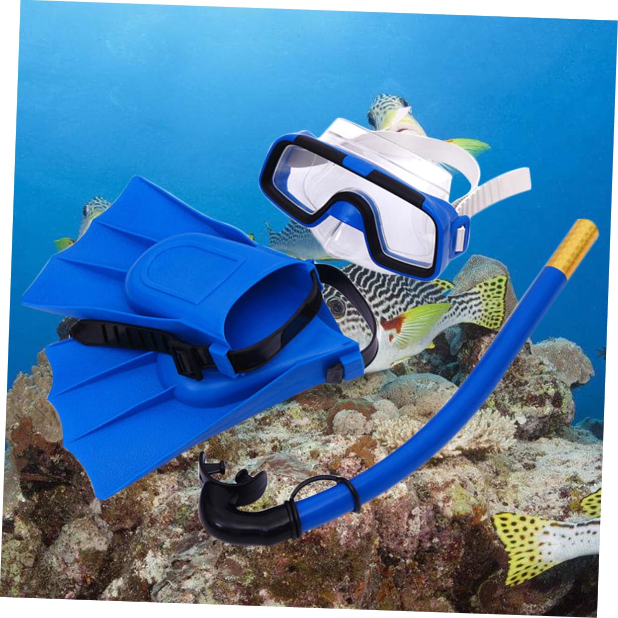 KICHOUSE Family Snorkeling Set Boys and Girls Diving Mask Snorkel Underwater Breathing Device Diving Glasses Adjustable for Boys and Girls