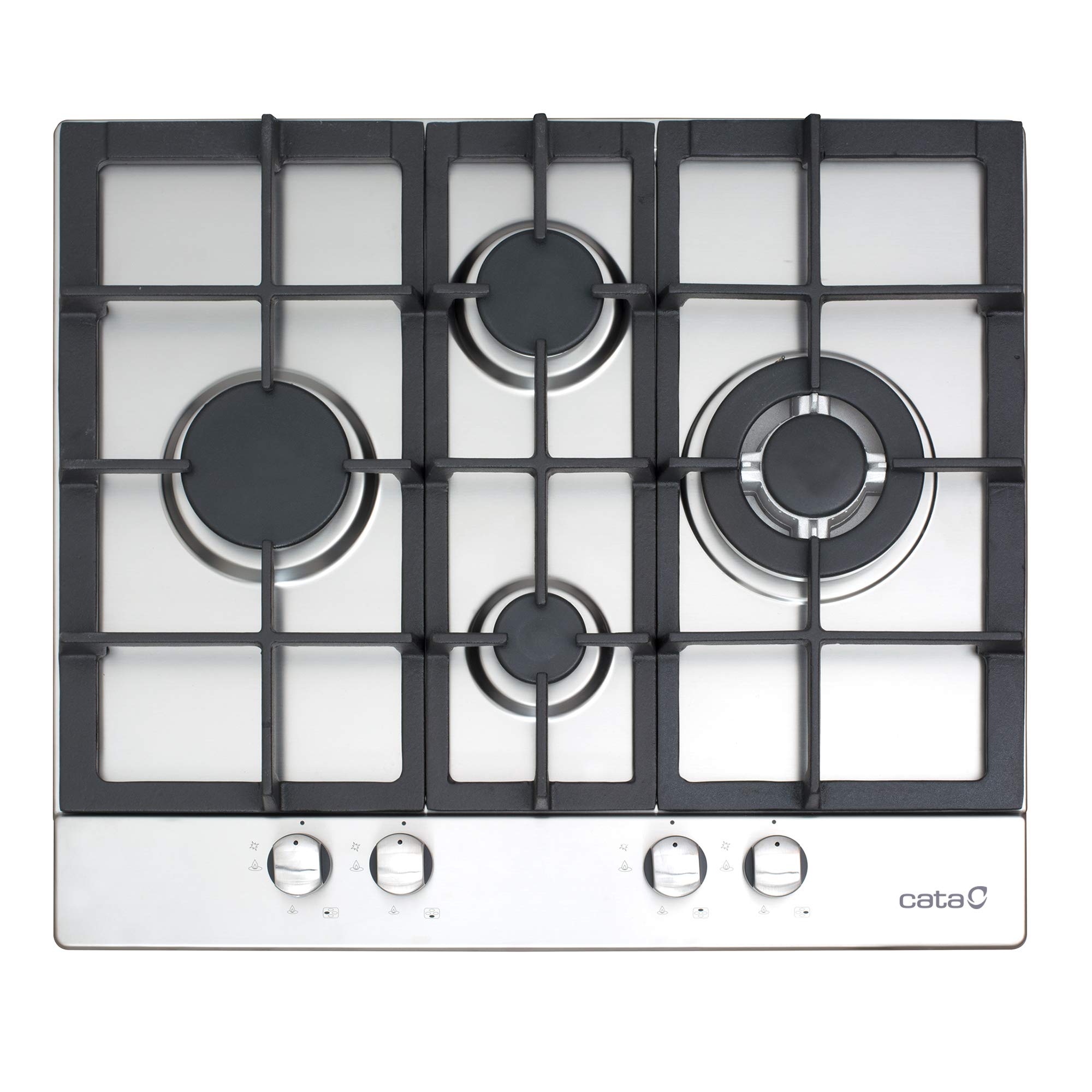 CATA LGD 631 631-Placa (Integrado, Gas, Negro, Acero inoxidable, Giratorio, Parte Superior Delantera, 58 cm), 1750 W, Vidrio