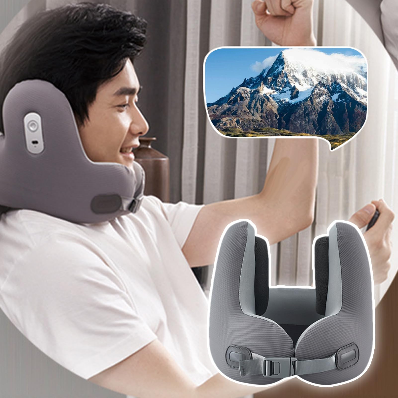 Cuscino Da Viaggio Cervicale Cuscino Portatile | Cuscino Per Collo Schiuma Morbida Portatile Aereo Lunghi Viaggi Auto Campeggio Adulti Uomini Donne Bambini Dormienti