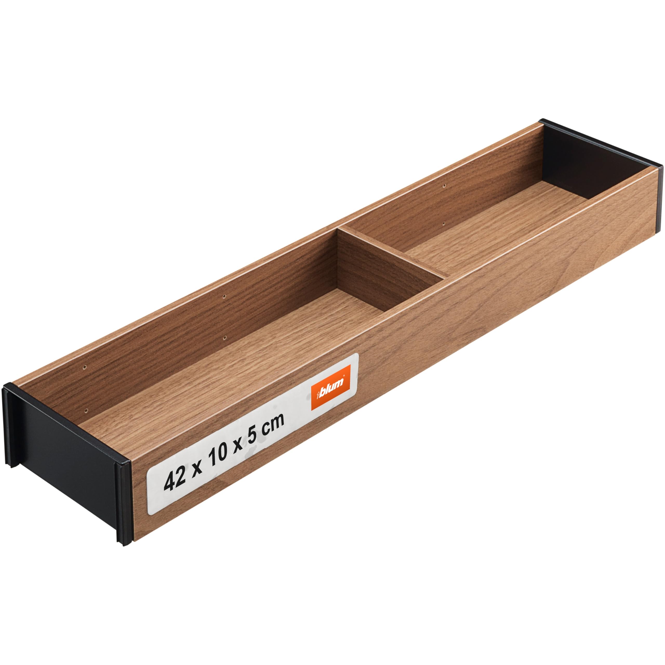 Organiseur de tiroir blum AMBIA-LINE en bois de noyer Tennessee 42x10x5 cm