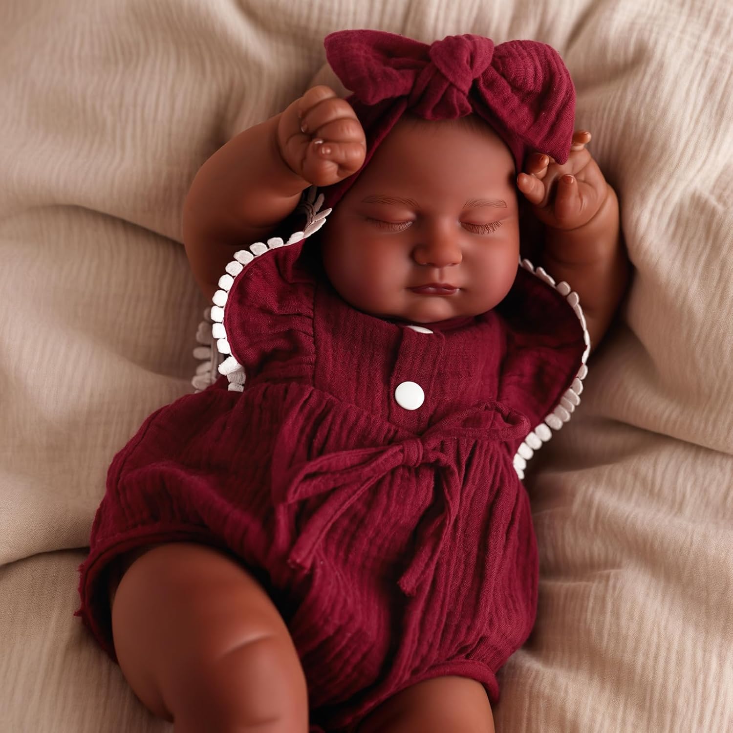 BABESIDE Lifelike Reborn Baby Dolls Black Girl - 20 Inch Soft Feeling Realistic-Newborn Baby Dolls Cute Real Life Baby Doll with Gift Box for Kids Age 3+