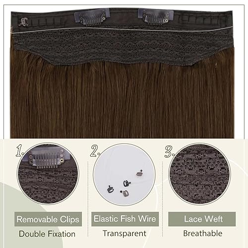 Miniatura 4 de Easyouth - Extensiones de cabello humano estilo halo con alambre