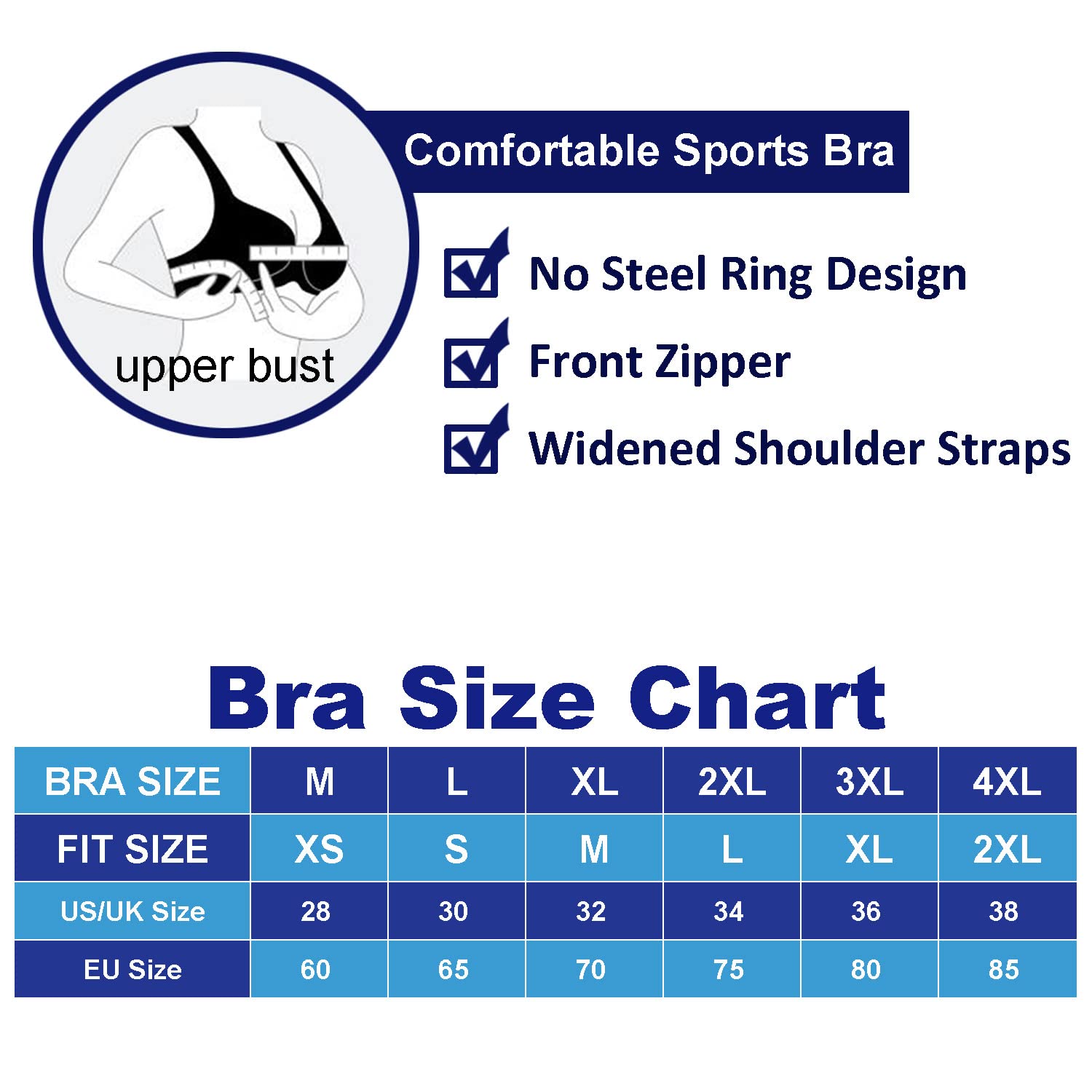 Rojeam Femme Soutien-Gorge de Sport Zippée Devant Soutiens-Gorge pour Fitness Jogging Yoga