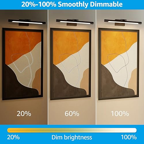 Miniatura 3 de LEONLITE 3CCT - Luz LED regulable, 2700 K3000 K4000 K seleccionable, marco de fotos giratorio CRI90 de metal completo para arte de pared, pintura,