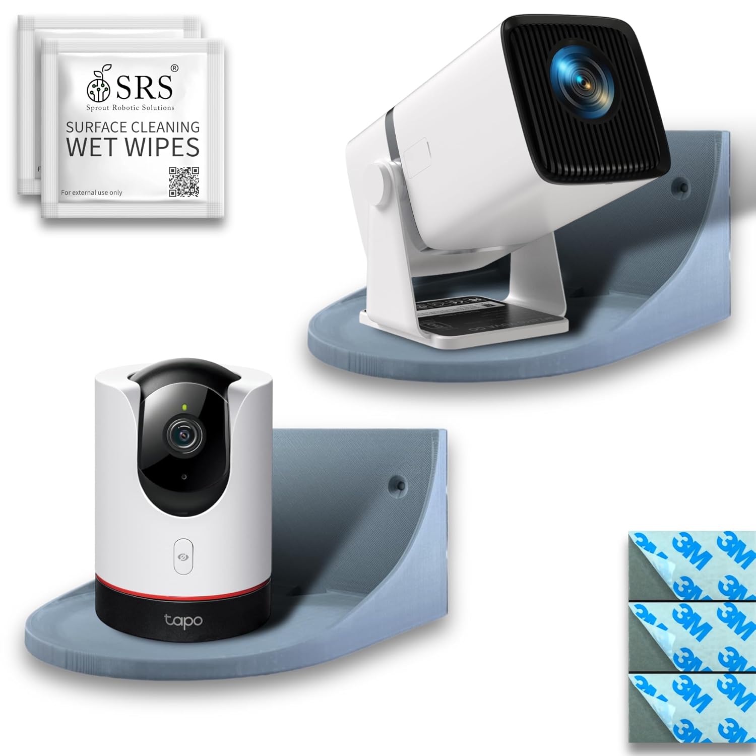 SRS® Wall Shelves Stand Holder Compatible with Amazon Echo|Security Cameras|Speakers|Plants|Home Decor|Wall Mounted Shelf|Stick-on Adhesive|Multi-Purpose Use|Compact&Stable (Silver, Pack of 2) SRS® Wall Shelves Stand Holder Compatible with Amazon Echo|Security Cameras|Speakers|Plants|Home Decor|Wall Mounted Shelf|Stick-on Adhesive|Multi-Purpose Use|Compact&Stable (Silver, Pack of 2)