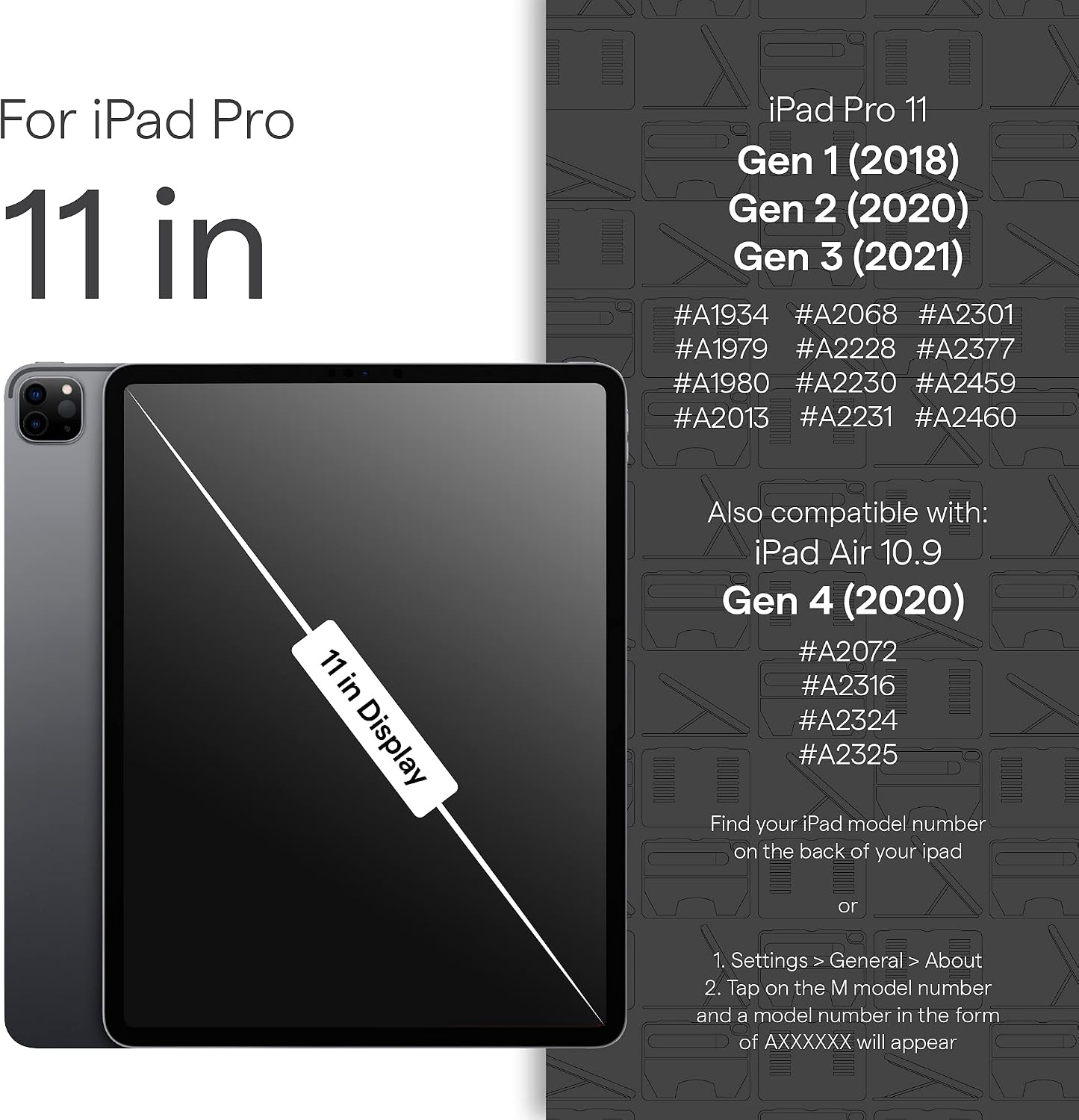 Zugu Case Screen Protector for iPad Pro 11 1st/2nd/3rd/4th Gen & iPad Air 4 - Tempered Glass Scratch-Resistant Film - Fingerprint & Smudge-Resistant Protector - Includes Biodegradable Installation Guide