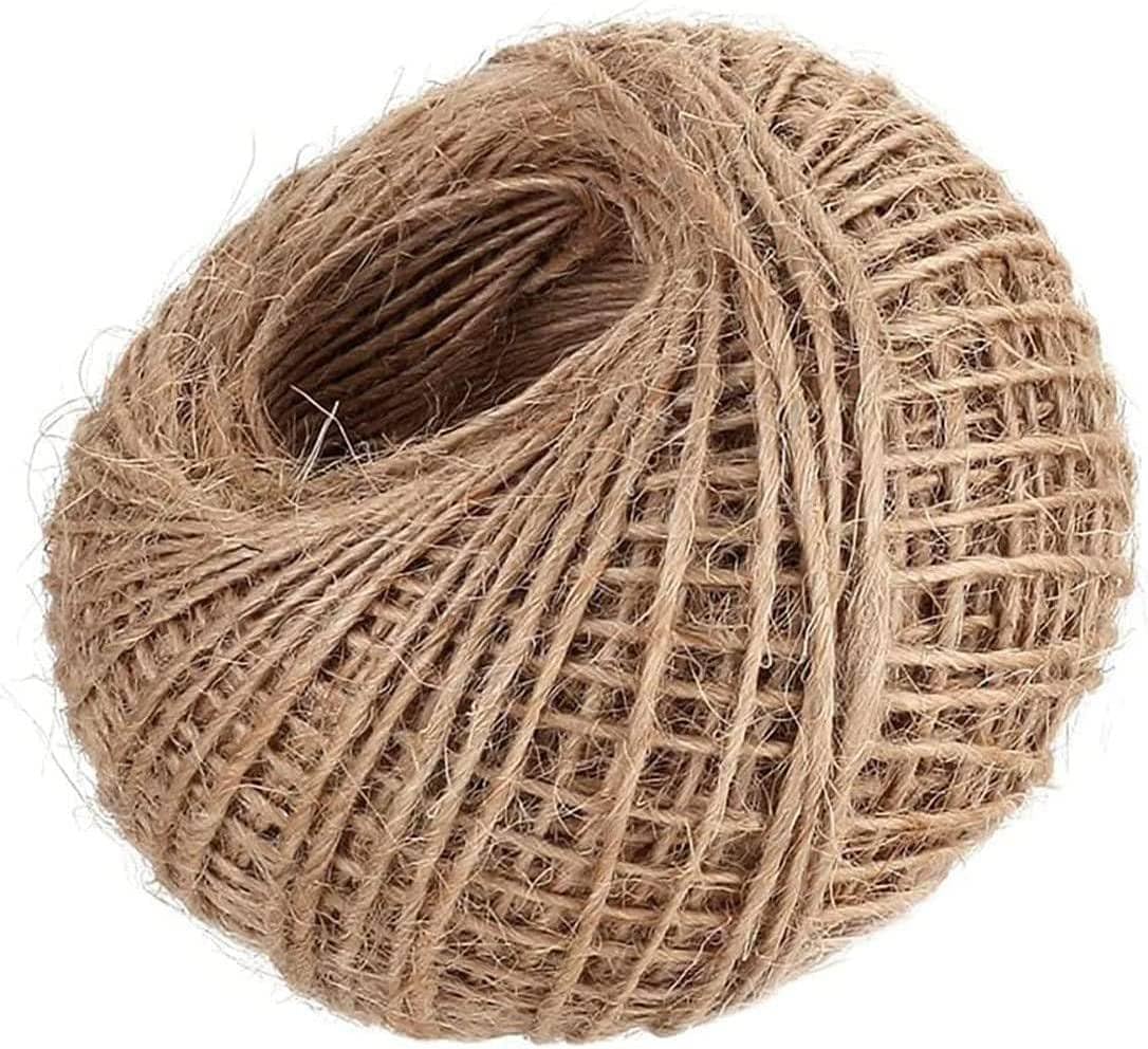 MOMENT jute Twine String 2mm, 100M Natural Jute Rope, 2Ply Durable Jute Twine Heavy Duty For Crafts, Gift Wrapping, Gardening, Packing, Picture Display, Wedding, Christmas Decoration, Ornament