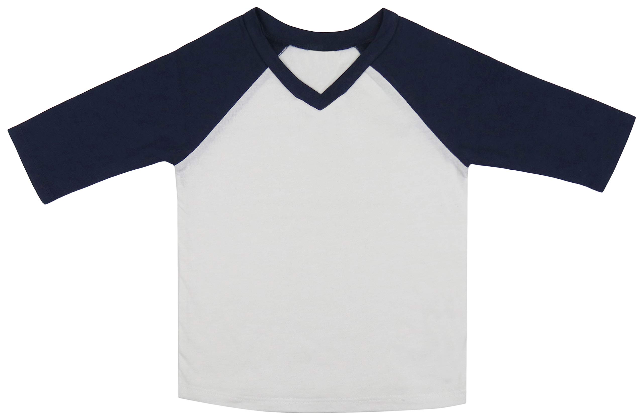 ToBeInStyle Kids Boys Girls Cotton Jersey Contrast Raglan V-Neck Tee T-Shirts