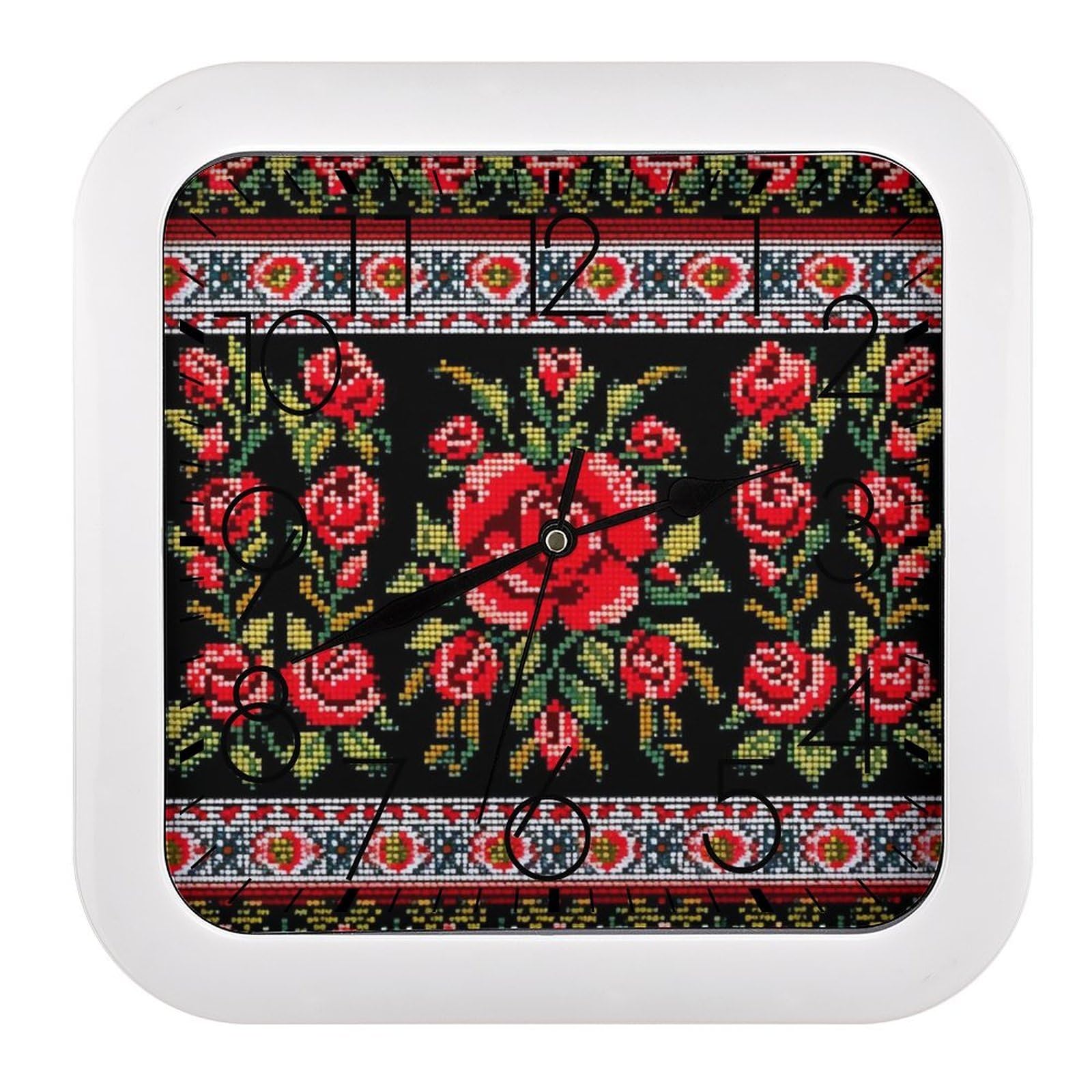 Horloge murale ukrainienne rose 25,4 cm pour salon et bureau classique