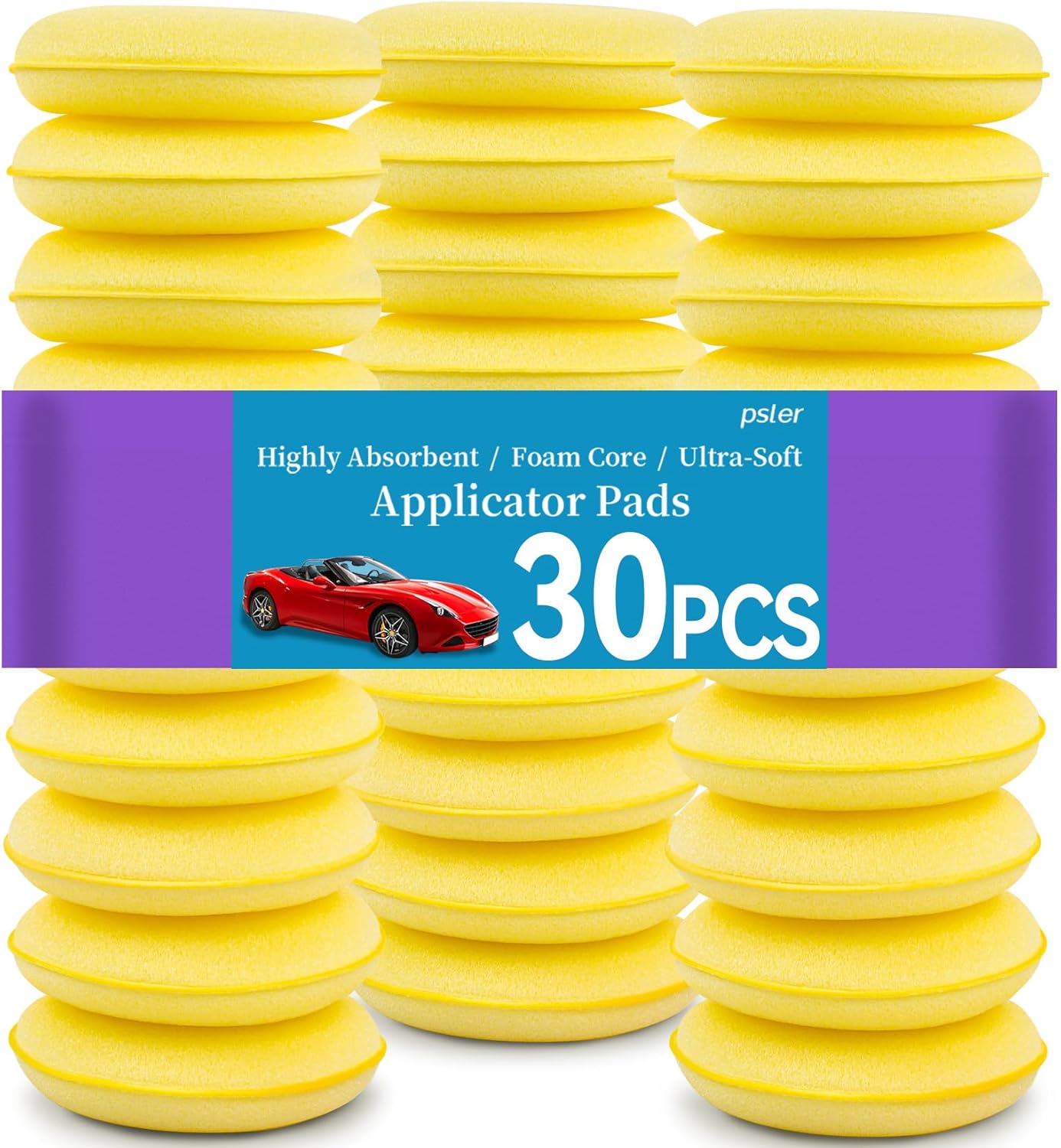 PSLER 30 Pack Foam Applicator Pads Foam Car Wax