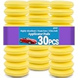 PSLER 30 Pack Foam Applicator Pads - Foam Car Wax Applicator Pad Detailing Round 4 inch Polishing Sponges for Car Wax Applicator Pad -Yellow