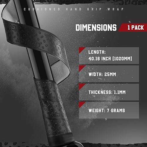 Miniatura 6 de Gonex Cinta de agarre de bate para béisbol y softball, 0.043 in, 40.16 pulgadas, Pro Feel Full Adhesive Back Baseball Bat Grip (1 unidad2 paquetes)