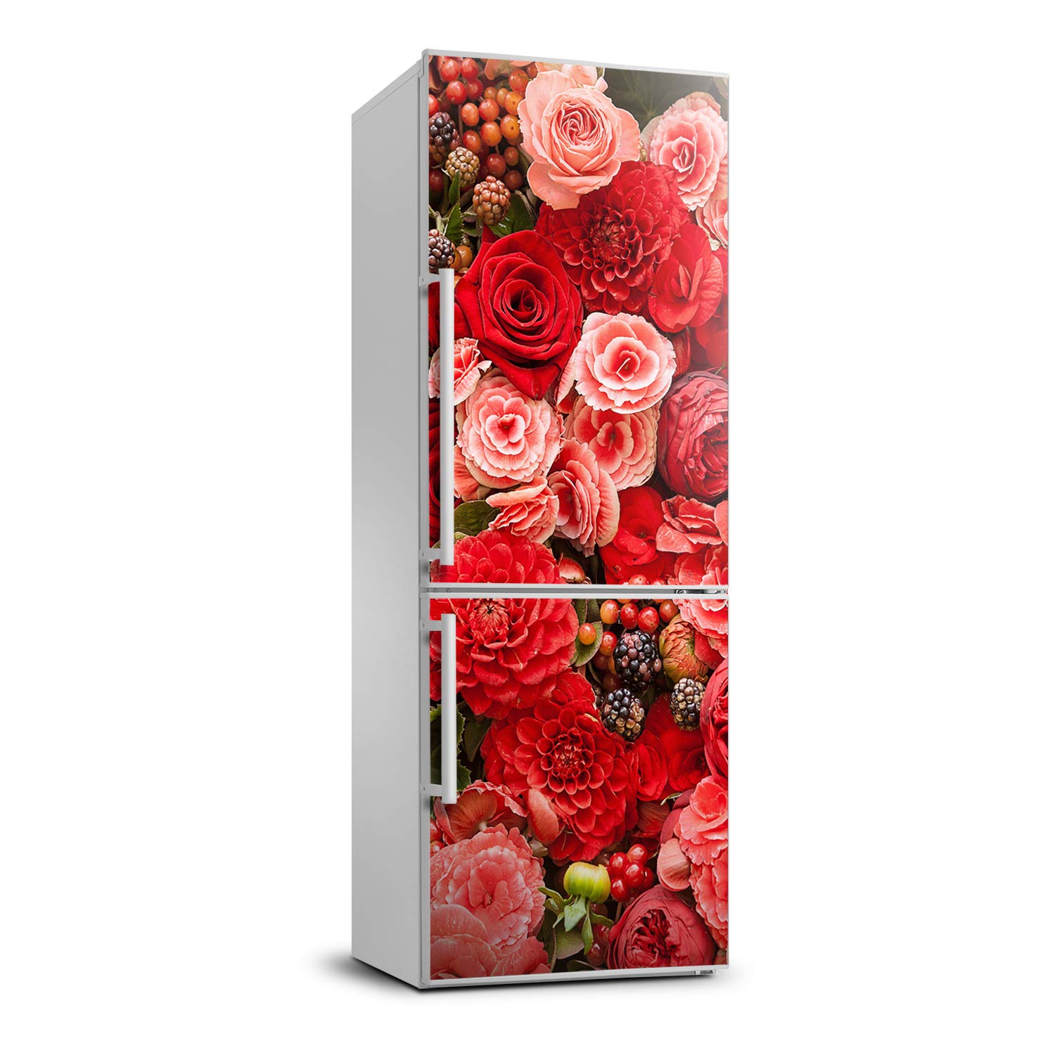 Autocollant frigo 70x190cm Tulup, sticker frigo décoratif bouquet de fleurs mural
