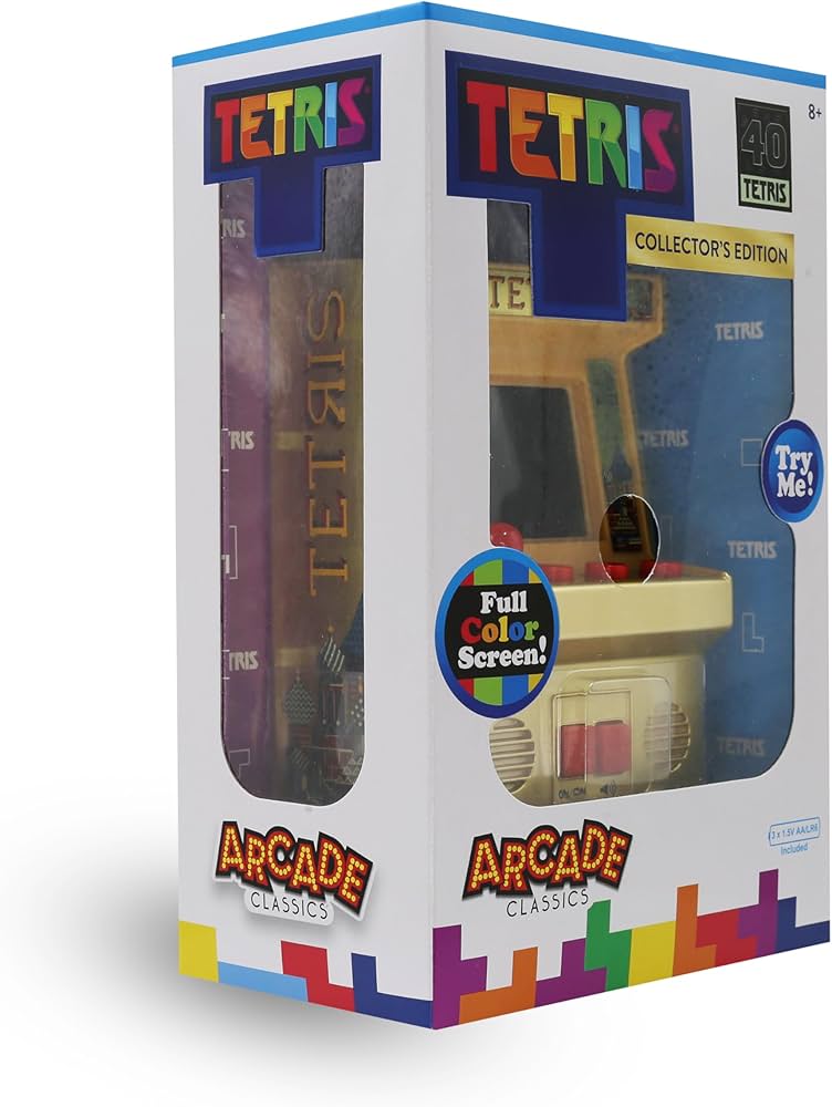 Basic Fun Arcade Classics Tetris Gold 40th Anniversary Retro Mini