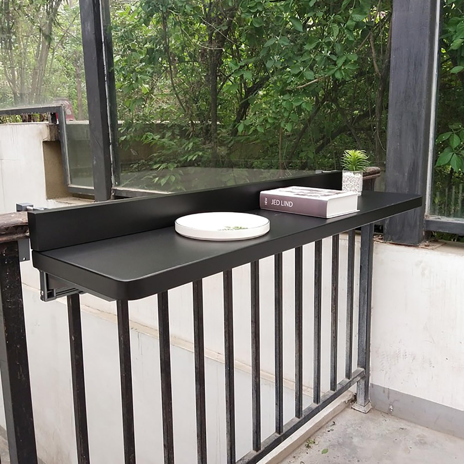 Bureau d'ordinateur flottant robuste en bois de 120cm
