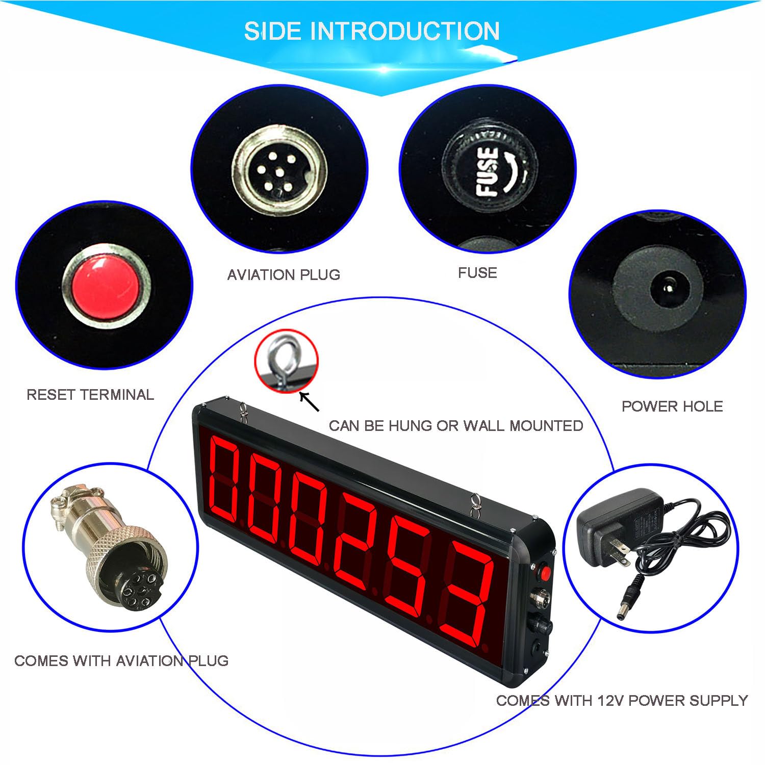 Contatore digitale a LED, display da 3 pollici, funzione memoria, intervallo di conteggio 0-999999, distanza di rilevamento regolabile 70 cm, sensibilità a 4 marce per macchine sigillanti