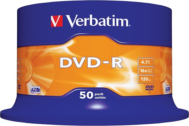 Verbatim 43548 4.7GB 16x DVD-R Matt Silver - 50 Pack Spindle