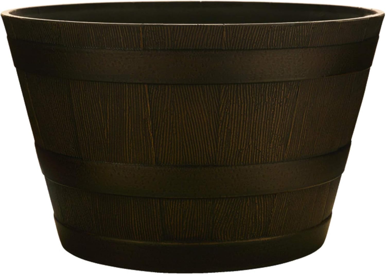 Southern 20.5 in. W Brown Resin Whiskey Barrel Planter