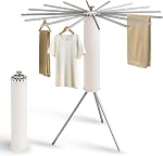 LIENAHU Trépied de sécheuse, Vêtements de sevrage, Sac de séchage,Floor Standing,16 Pôles en bois,Racks de séchage pliables pour blanchisserie,Rétractable,Pliable,Folding