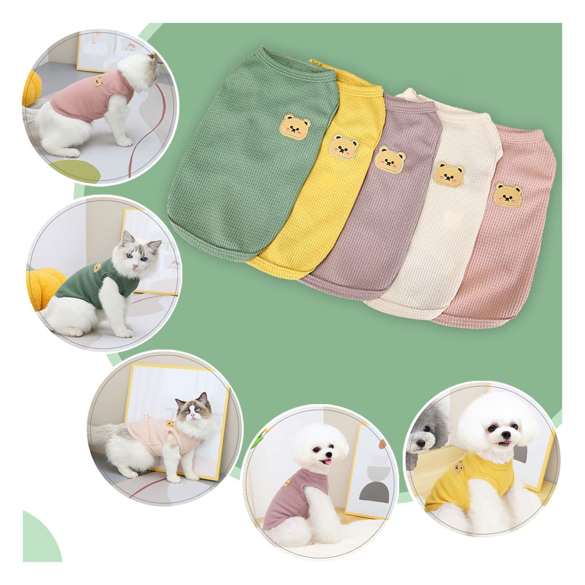 Amazon.co.jp: ペット服 犬服 犬の服 Tシャツ 春夏用 可愛い くまの