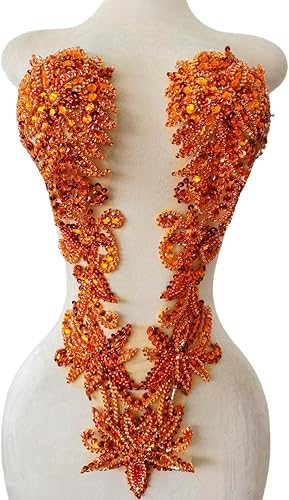 Miniatura 7 de Apliques y parches hechos a mano con cristales de diamantes de imitación para coser en encaje, accesorios de costura para bodas, bailes,