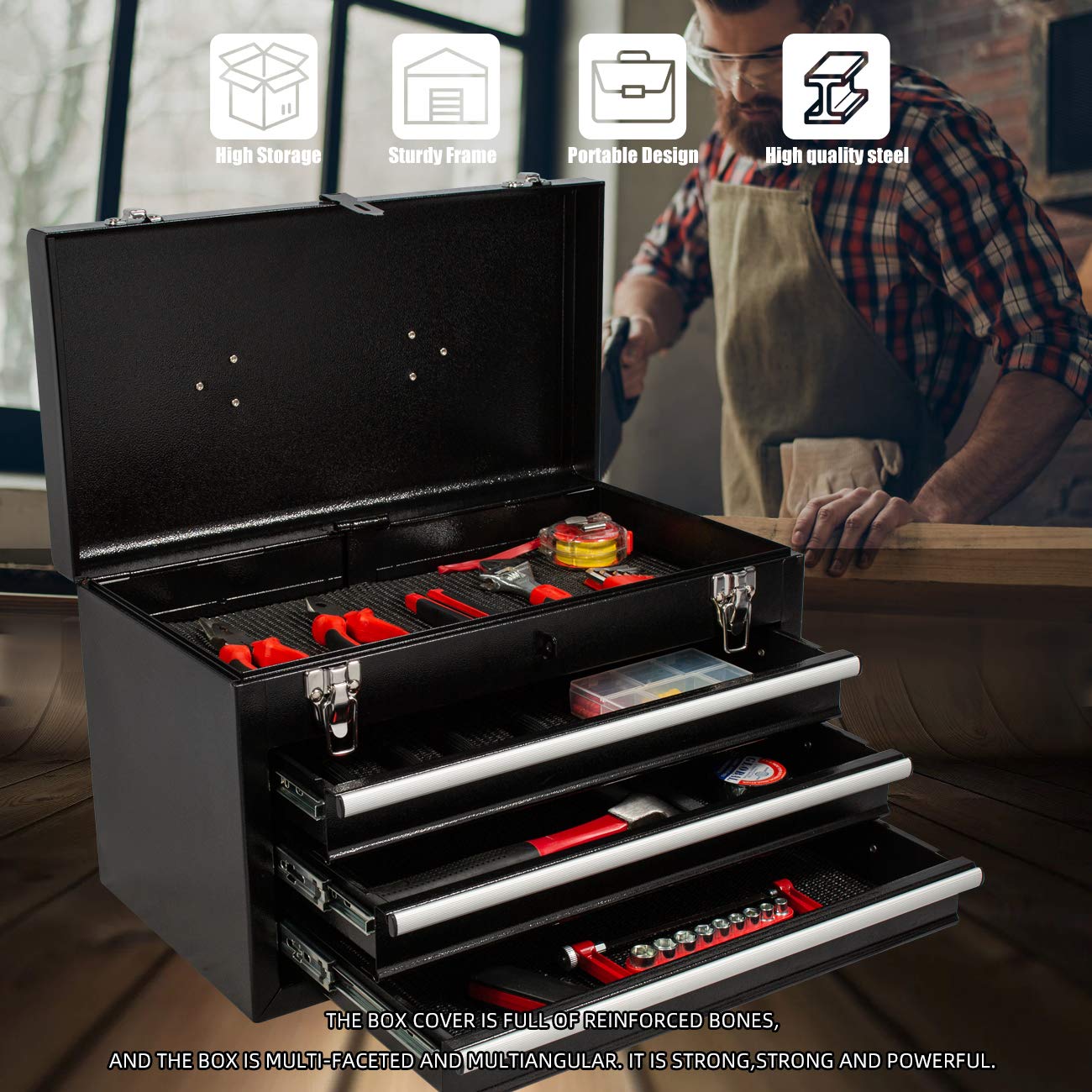 Tool Chest&Tool Box,Rolling Tool Chest,Tool with 4 Wheels,Tool