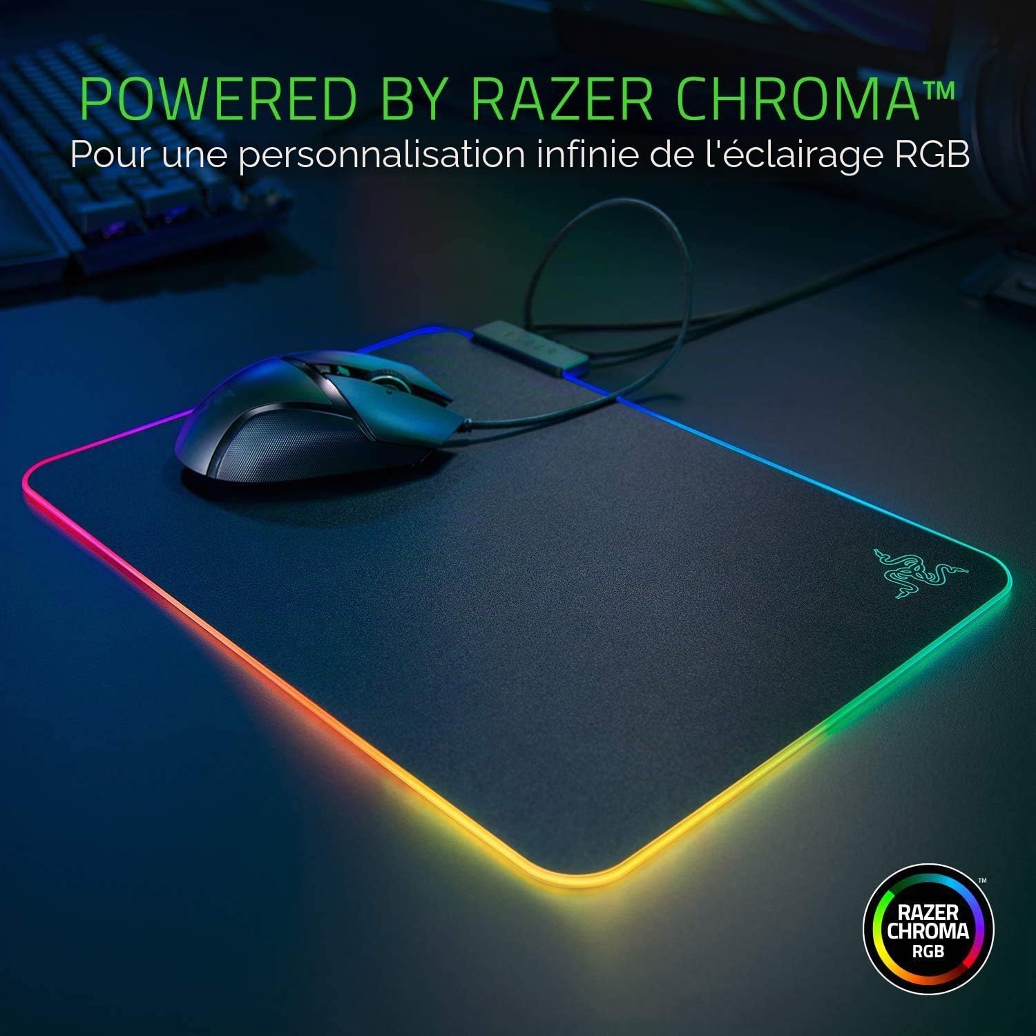 Razer Naga V2 Pro - Souris Gaming sans Fil Noir & Firefly V2 - Tapis de Souris de Jeu avec Surface microtexturée et éclairage Chroma RGB Noir