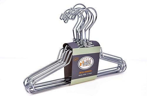 Miniatura 7 de Quality Hangers Perchas de metal para niños, gancho giratorio con cuerpo de acero inoxidable, perchas de alambre resistente, paquete de 10 perchas
