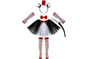 8 Pieces Dr. Seuss Cat Costume Set for Cosplay and Costume Parties