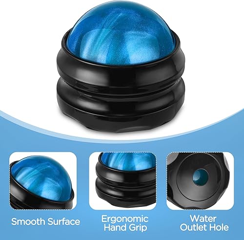 Miniatura 5 de YESMET Bola de rodillo de masaje, bola de masaje manual para aliviar el dolor muscular, terapia de automasaje y relajación, herramientas de cuerpo