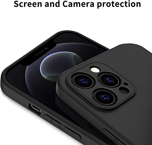 Miniatura 3 de EasyAcc Funda delgada para iPhone 12 Pro Max, 6.7 pulgadas 2020 delgada negro mate TPU Phone 12 Pro Max, carcasa protectora de cuerpo completo,