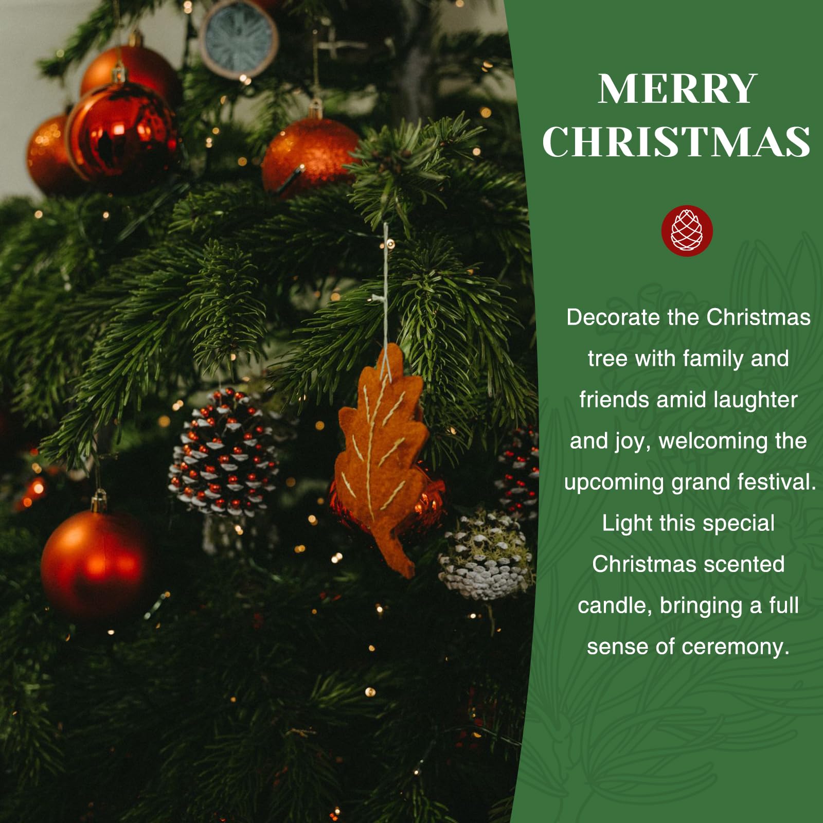 M&SENSE Vela de Navidad con aroma de árbol de Navidad, cera de soja, 230 ml, ideal para decoración del hogar de invierno para hombres y mujeres