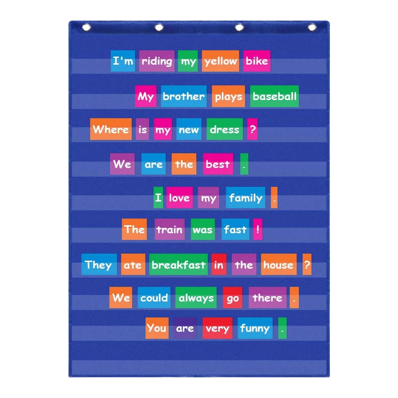 Kalttoy Wall Hanging Pocket Charts Standard Pocket Charts 10 Clear Pockets Words Chart for Classroom Home Use Standard Wall Hanging