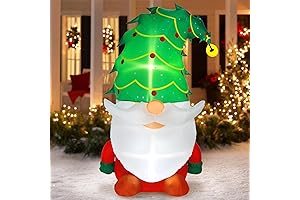 5 FT Christmas Inflatable Gnome Yard Decorations with Xmas Tree Hat