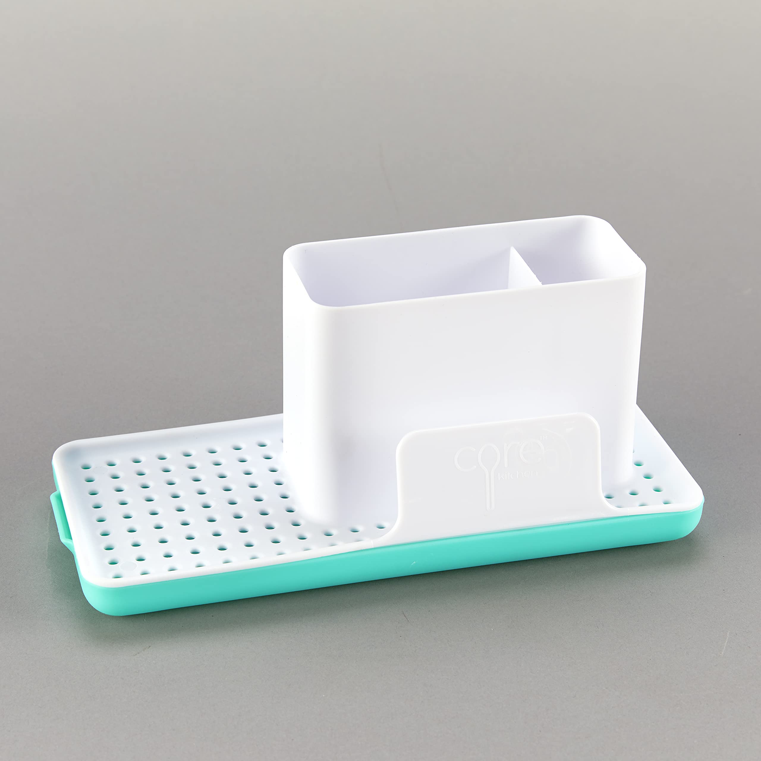 Brumis Imports Kitchen Sink Caddy - Sponge Holder for Kitchen Sink – Counter Organizer, Green, white