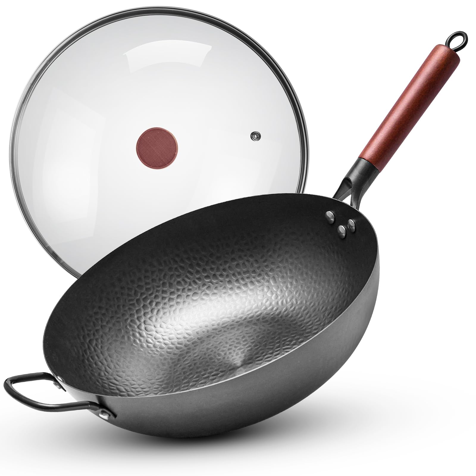 Amazon｜WANGYUANJI 深型中華鍋 窒化鉄製 34cm 平底 炒め鍋 蓋