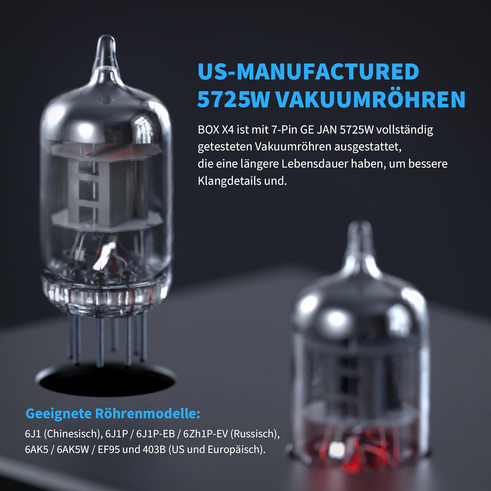 Fosi Audio BOX X4 HiFi Phono Röhren Vorverstärker, Hi-Fi Röhrenvorverstärker Kopfhörerverstärker, JAN 5725W Vakuumröhren für MM Plattenspieler, Gain-Stereo-Audio für Phono-Audiophil